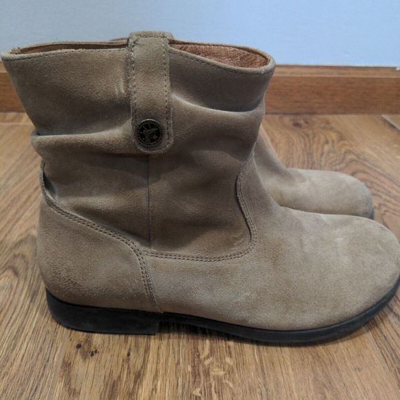 Birkenstock Sarnia Women Birkenstock Womens Sarnia Slouchy Zip Ankle Booties Size EU 36/US 5 Brown Suede
